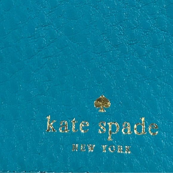 Kate Spade Turquoise Pebble Leather Wallet Clutch - Picture 8 of 9